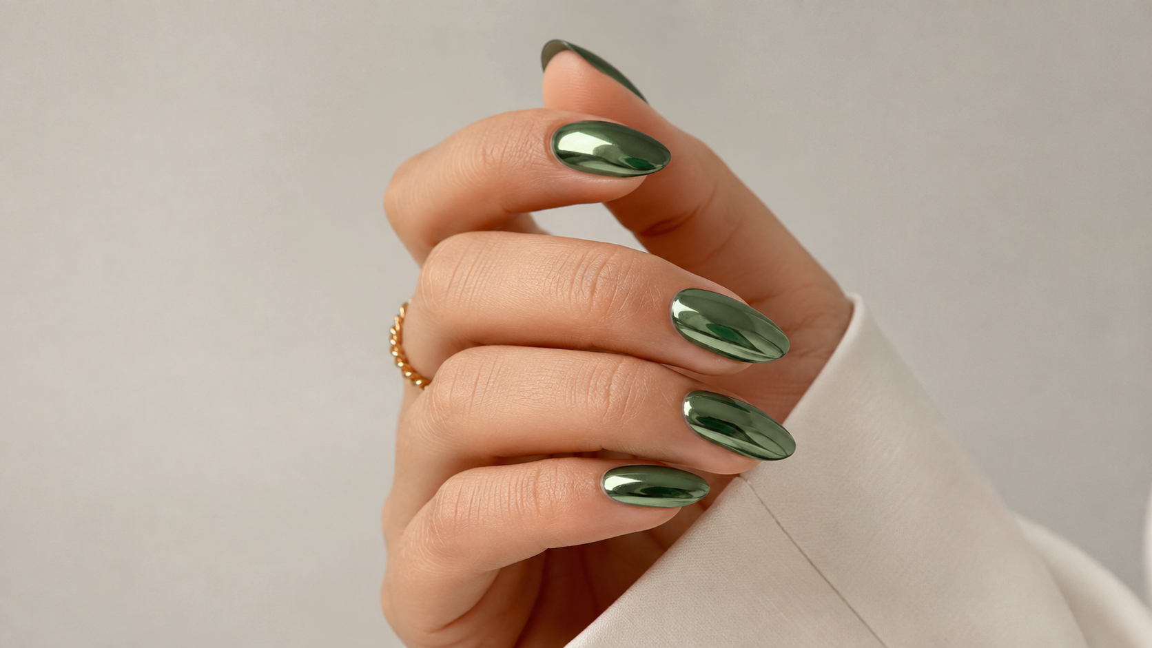 Jade Chrome Nails Glazed Finish